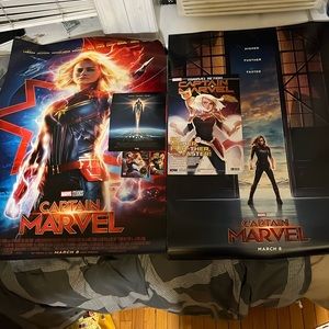Captain Marvel BUNDLE 5 Movie Posters 27x40, 17x20 BONUS. New Disney